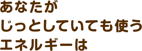 あなたがじっとしていても使うエネルギーは